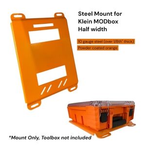 Steel Mount for Klein MODbox Toolbox, Half Width, Electricians Box